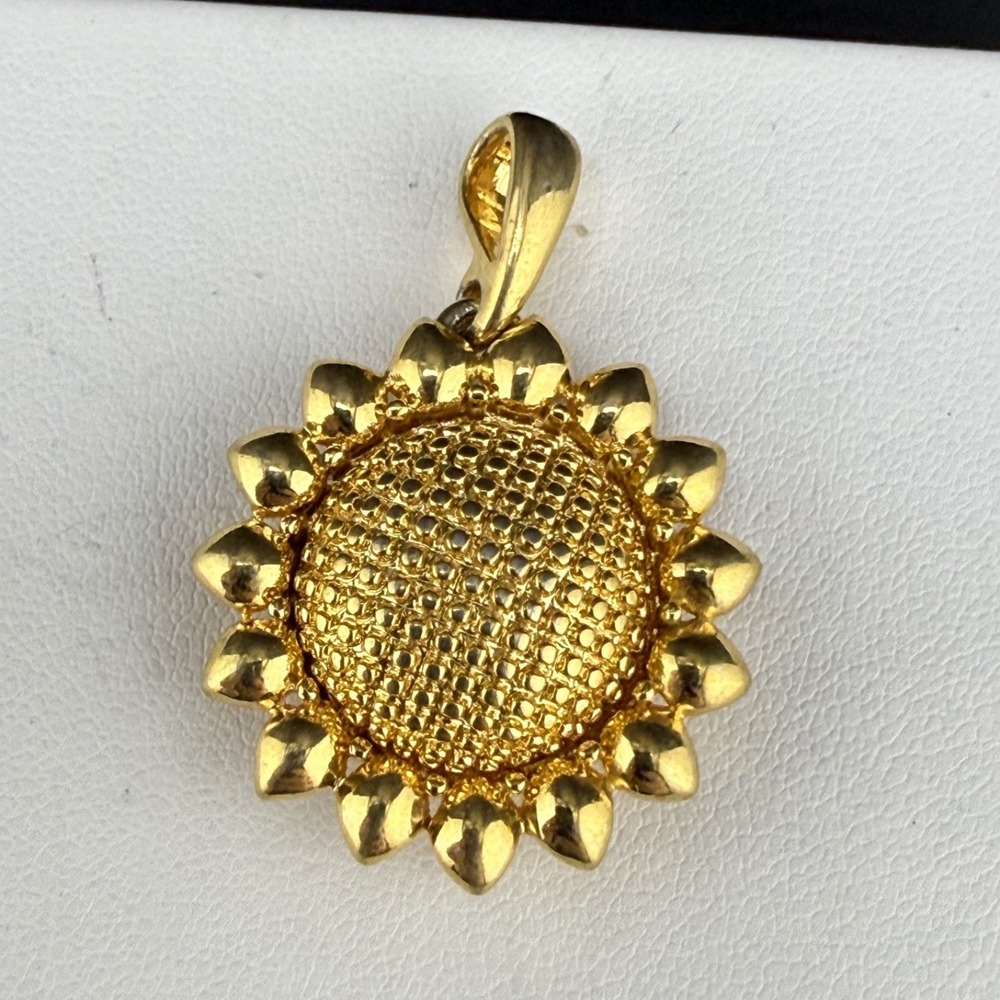 Vintage Nolan Miller Pendant Gold Tone Sunflower